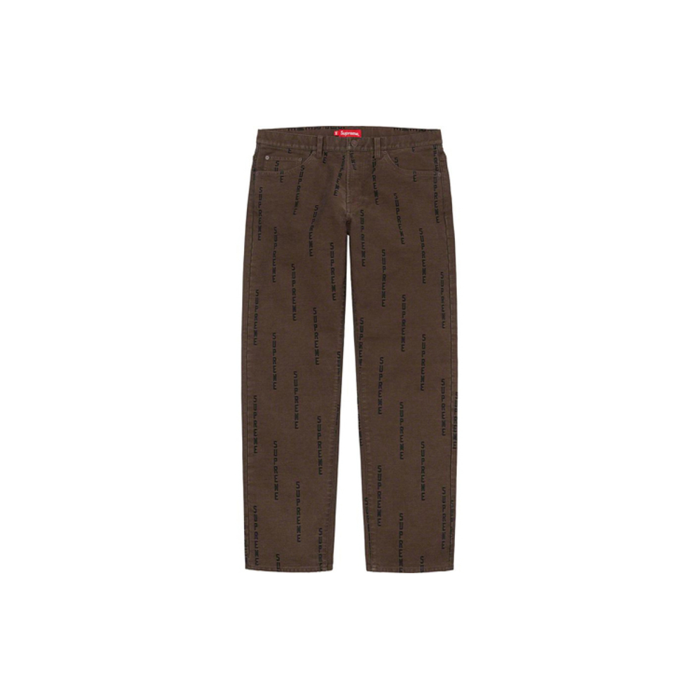 Supreme FW20 Week 15 Logo Stripe Jacquard Regular Jean