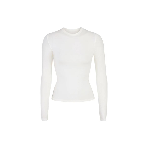 SKIMS COTTON JERSEY LONG SLEEVE T-SHIRT T /MARBLE