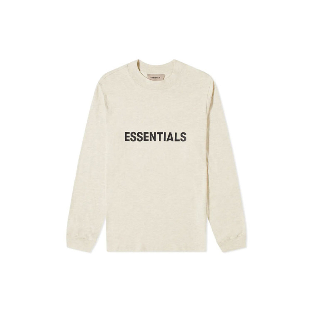 Fear of God Essentials SS20 Boxy Long Sleeves T-Shirt Buttercream/Cream Logo T