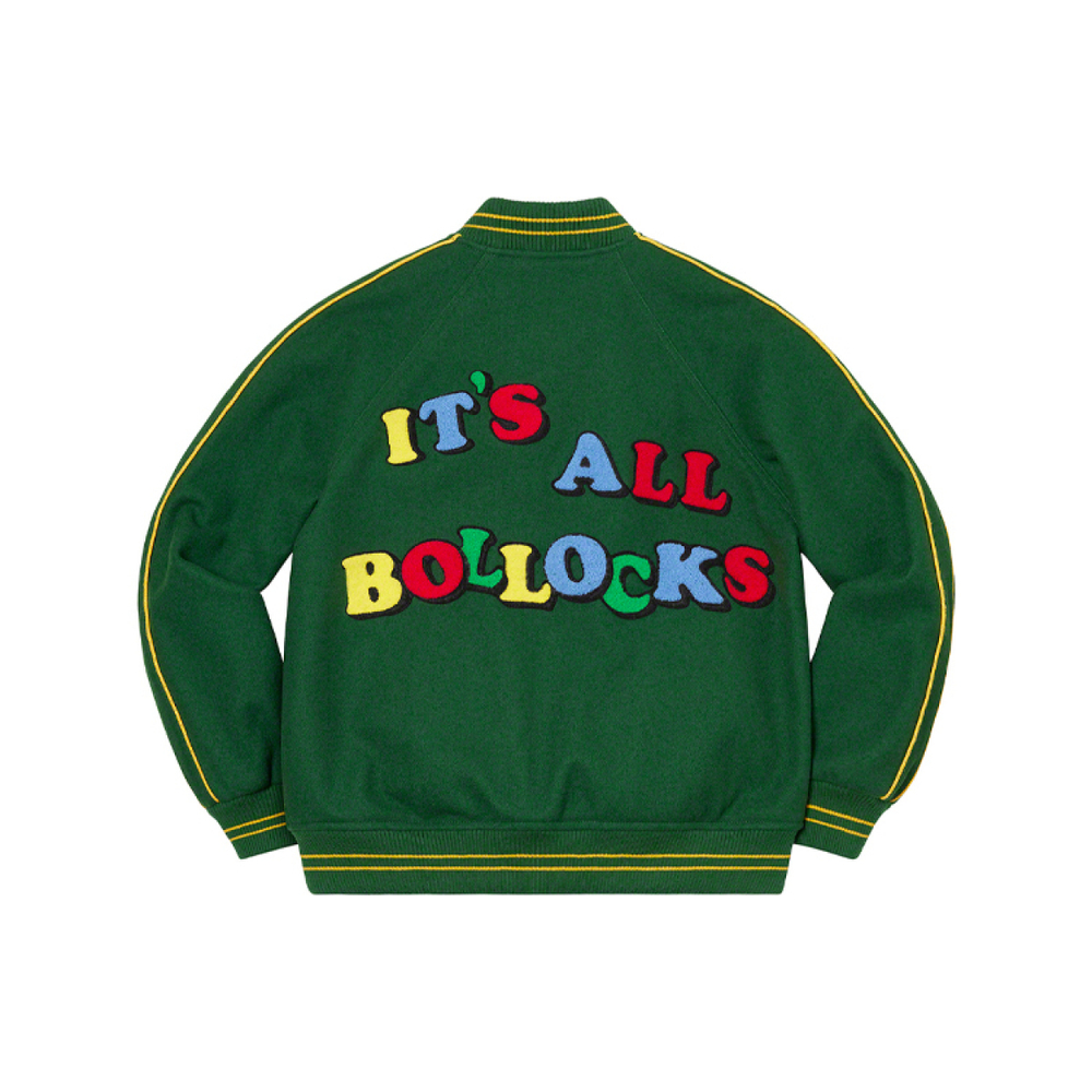 Supreme SS21 Week 11 x Jamie Reid It's All Bollocks Varsity Jacket