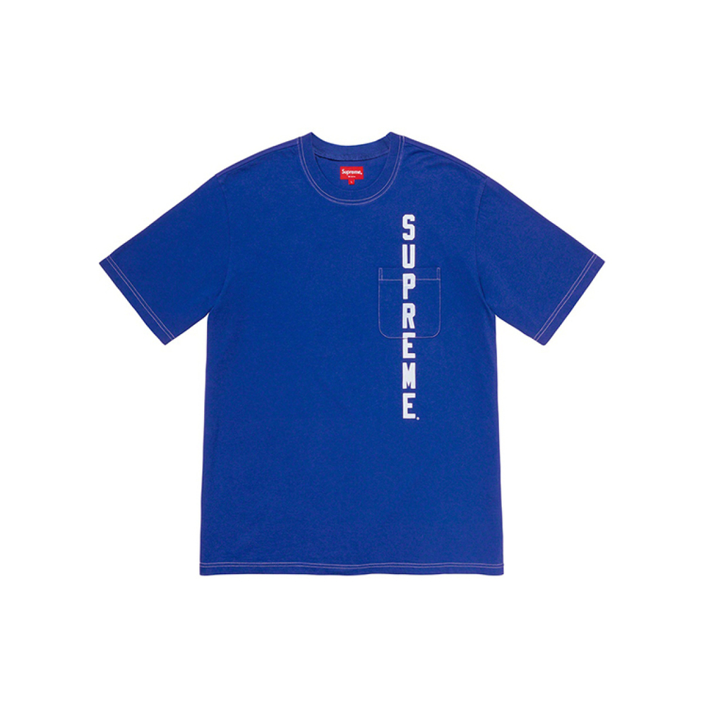 Supreme SS20 Week 6 Contrast Stitch Pocket Tee Logo T