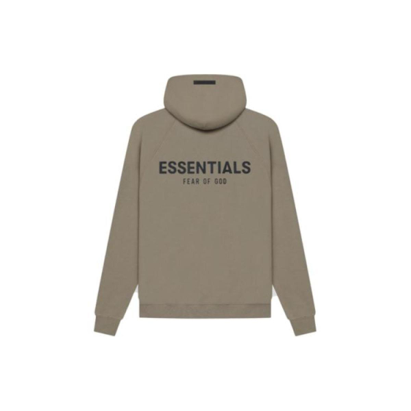 Fear of God Essentials Pull‑Over Hoodie Taupe Logo