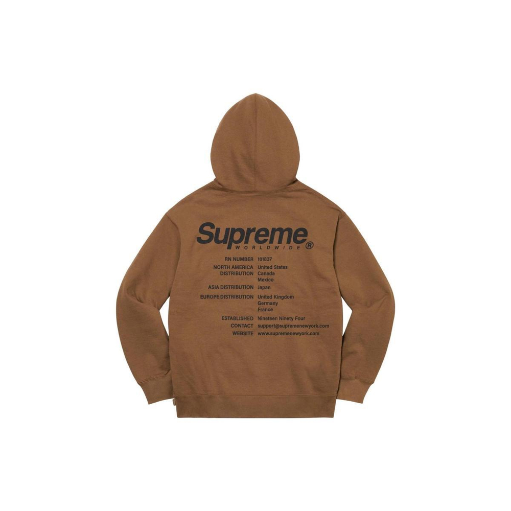 Supreme SS23 Week 4 WORLDWIDE HOODED SWEATSHIRT Logo