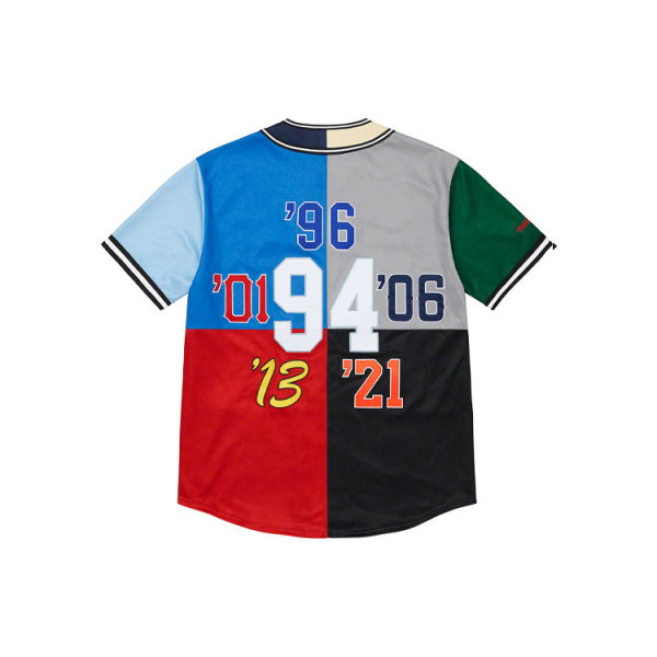 Supreme FW21 Week 12 x Mitchell & Ness Patchwork Baseball Jersey V