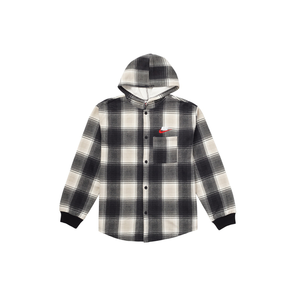 Supreme x Nike Plaid Hooded Sweatshirt Black Logo